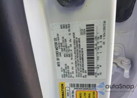 2021 Ford Bronco Sport Outer Banks z USA, uszkodzony, nr VIN 3FMCR9C66MRA63919